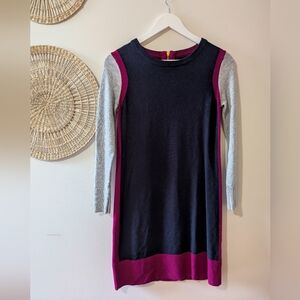 Eliza J Black Sweater Dress with Berry Trim